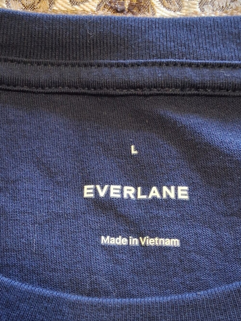 Everlane Navy Short-Sleeve Crew Tee SzM Organic Cotton Women Basic Casual Sport - Picture 4 of 11
